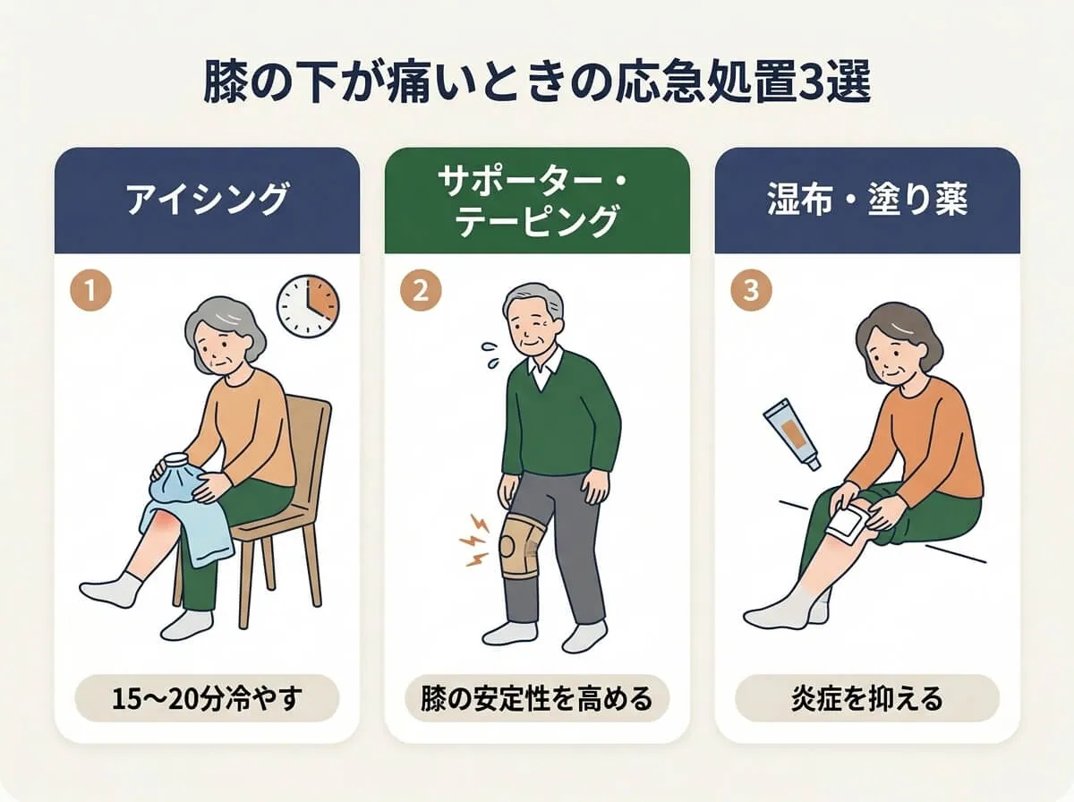 膝の下が痛いときの応急処置3選