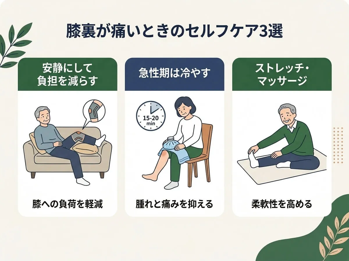 膝裏が痛いときのセルフケア3選