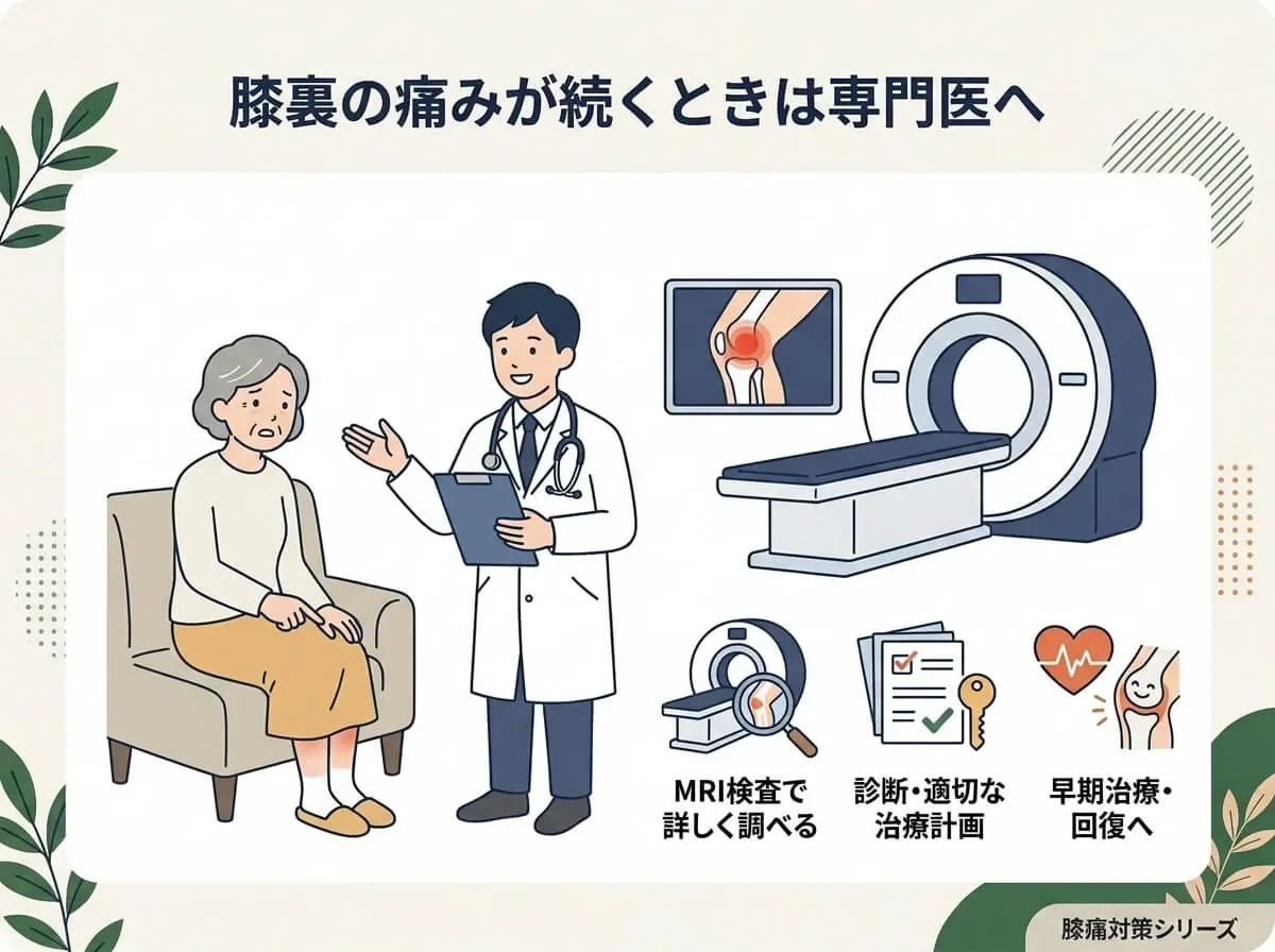 膝裏の痛みが続くときは専門医へ