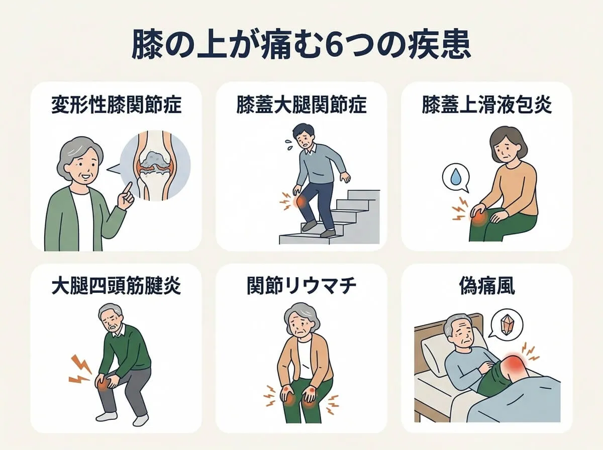 膝の上が痛む6つの疾患