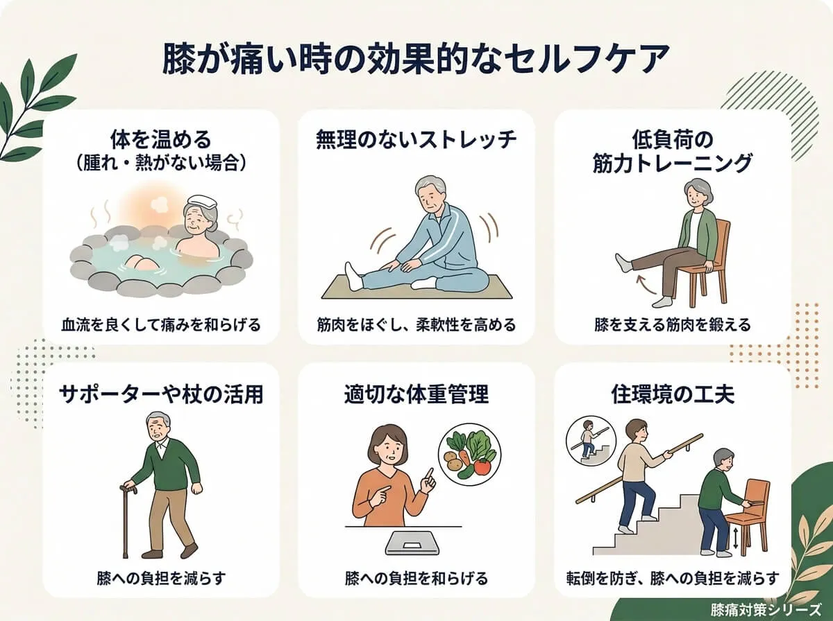 膝が痛い時の効果的なセルフケア