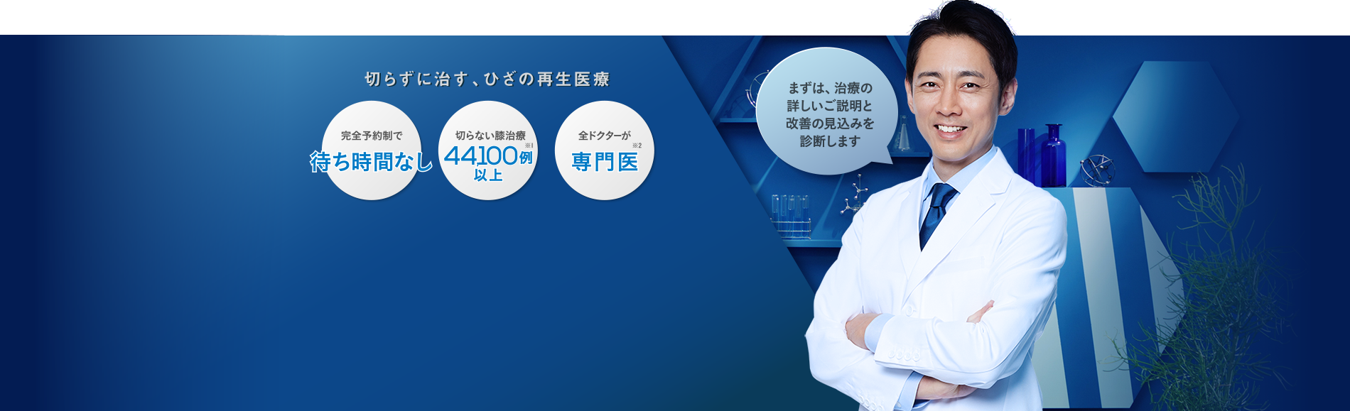 まずは、治療の詳しいご説明と改善の見込みを診断します