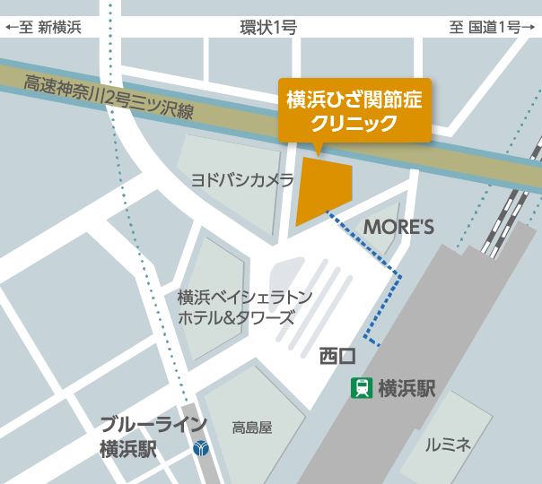 横浜ひざ関節症クリニックの地図