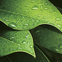 水滴のついた葉っぱ